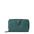 Lieblingstasche Francis dark green leather wallet with a snap button closure and zip around design