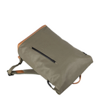 Lieblingstasche a/u by aunts & uncles Fukui rolltop backpack in olive green coated canvas with leather details