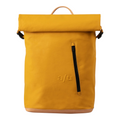 Lieblingstasche a/u by aunts & uncles Fukui rolltop backpack in mustard yellow coated canvas with leather details