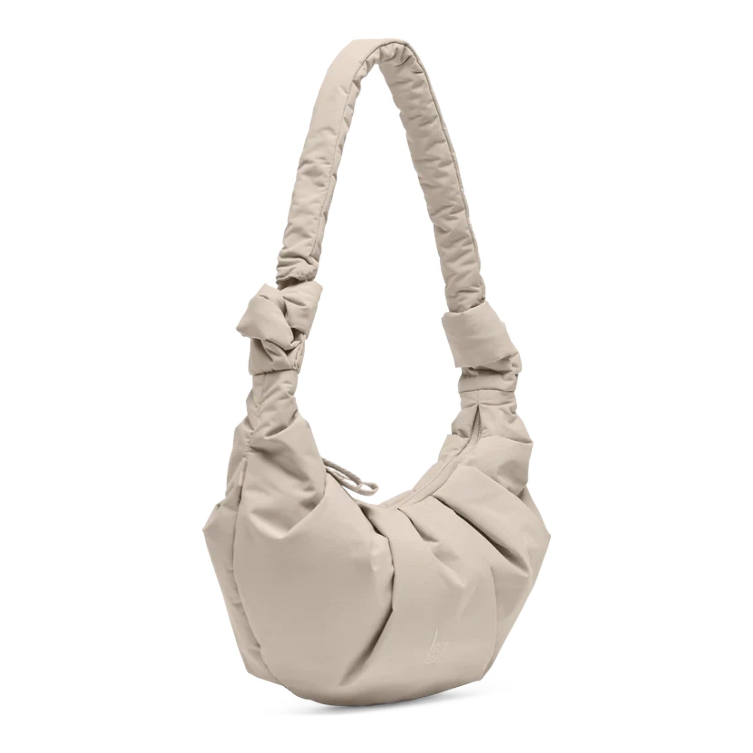 Lieblingstasche GOT BAG Pleat Moon Bag Small in beige, a compact, water-resistant recycled shoulder bag.