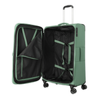 Lieblingstasche Kick Off large expandable green 4-wheel trolley suitcase with open interior and packing straps