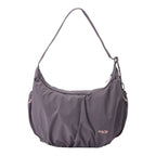 Lieblingstasche slouchy hobo bag in dark grey with adjustable shoulder strap and pink drawstring details