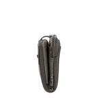 Lieblingstasche grey wallet shown from the side featuring a secure zipper closure and compact design