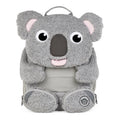 Lieblingstasche Großer Freund koala backpack in grey textured plush fabric with pink ears and nose details