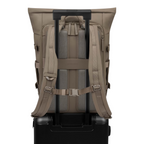 Lieblingstasche Helsinki Pro taupe backpack with padded straps and luggage trolley sleeve attachment