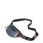 Lieblingstasche a/u by aunts & uncles Ichikawa belt bag in grey coated canvas with brown leather details