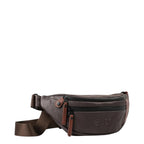 Lieblingstasche a/u by aunts & uncles Ichikawa brown coated canvas belt bag with leather details and water-repellent zips