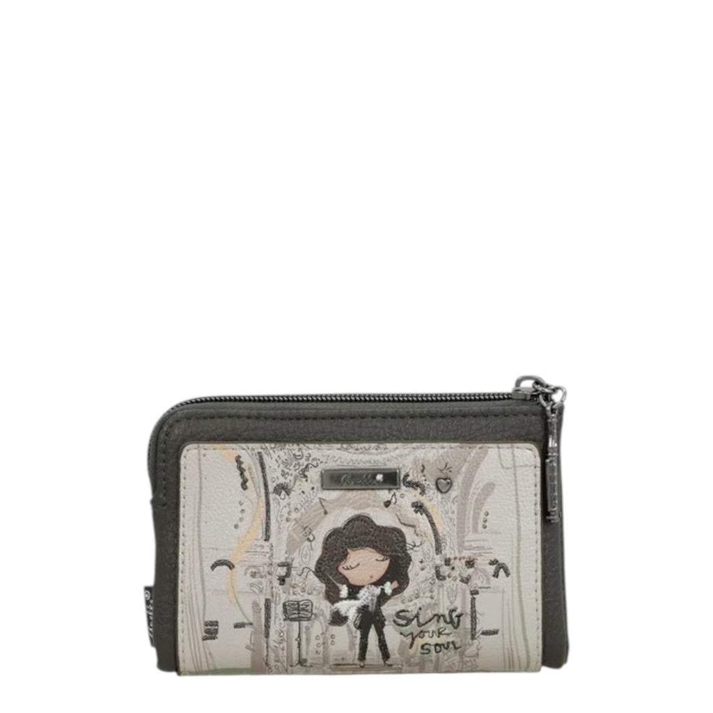 Lieblingstasche wallet featuring a whimsical girl illustration with musical notes and Sing Your Soul text
