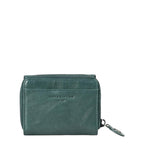Lieblingstasche Judy wallet in dark green leather with a zip-around closure and embossed aunts & uncles logo