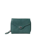 Lieblingstasche Judy small green leather wallet with a snap button closure and zip detail