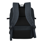 Back view of the Lieblingstasche Kick Off Cabin Rucksack in dark grey with padded shoulder straps and mesh back panel.