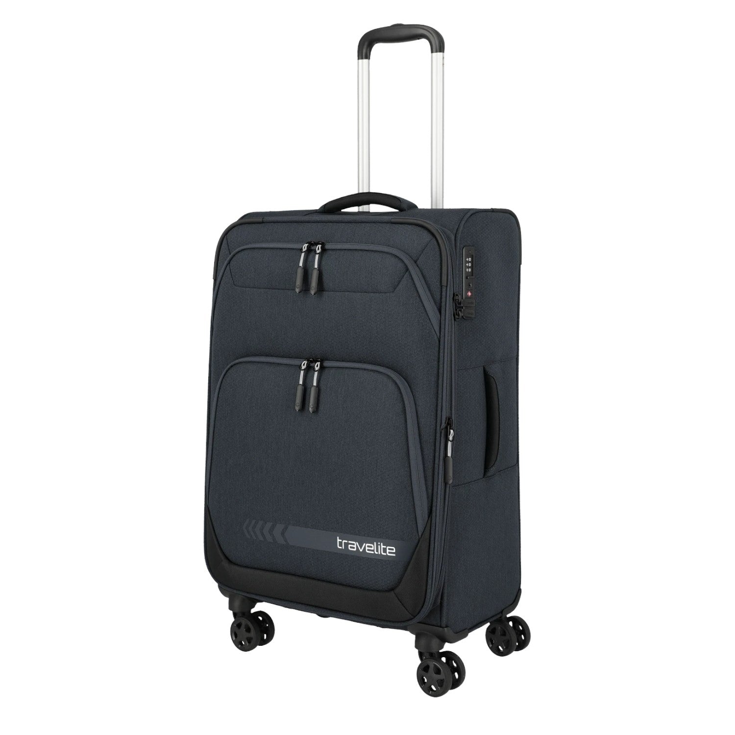 Lieblingstasche KICK OFF medium expandable 4-wheel trolley suitcase in dark grey with front pockets and TSA lock