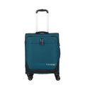 Lieblingstasche KICK OFF 4-wheel small trolley suitcase in petrol blue with a telescopic handle and front pocket.