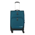 Lieblingstasche KICK OFF medium expandable 4-wheel trolley suitcase in petrol blue with front zip pockets