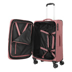 Lieblingstasche KICK OFF medium expandable 4-wheel trolley suitcase in dusty rose with open interior compartments