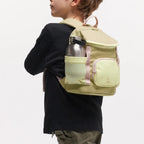 Lieblingstasche kids adventure daypack in light green made from recycled ocean plastic with side bottle pocket