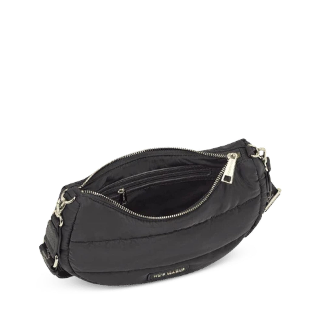 Lieblingstasche Lifetime Buddy S black quilted nylon crossbody bag with zipper closure and interior pocket