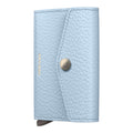 Lieblingstasche Envelope Pebble light blue textured leather cardholder with a snap button closure