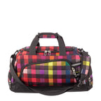 Lieblingstasche Lightstyler Duffle L sports bag in a vibrant multi-coloured plaid pattern with black accents