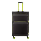 Lieblingstasche Lightstyler Spinner L black suitcase with lime green accents, telescopic handle, and four spinner wheels.