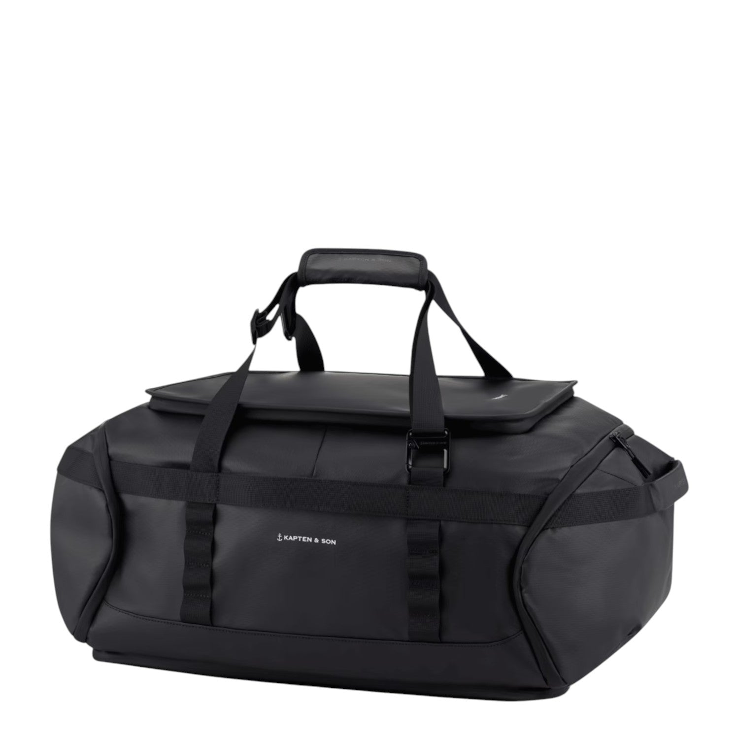 Lieblingstasche Lisbon Duffle Backpack L in black, featuring a durable water-resistant design and top carry handles.