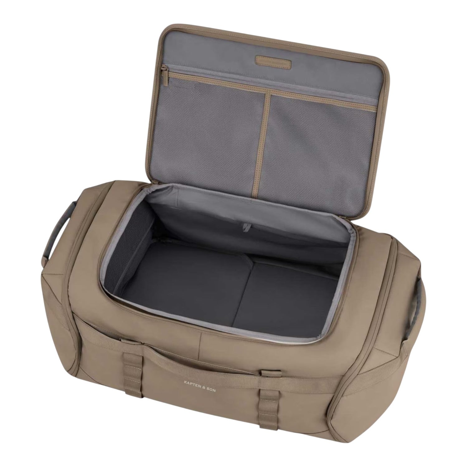 Lieblingstasche Lisbon Duffle Backpack L in beige with open main compartment and interior mesh pockets