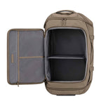 Lieblingstasche Lisbon Duffle Backpack L in beige with open main compartment, internal divider, and mesh pocket.