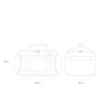 Lieblingstasche Lisbon Duffle Backpack L technical line drawing showing front and side dimensions in centimeters