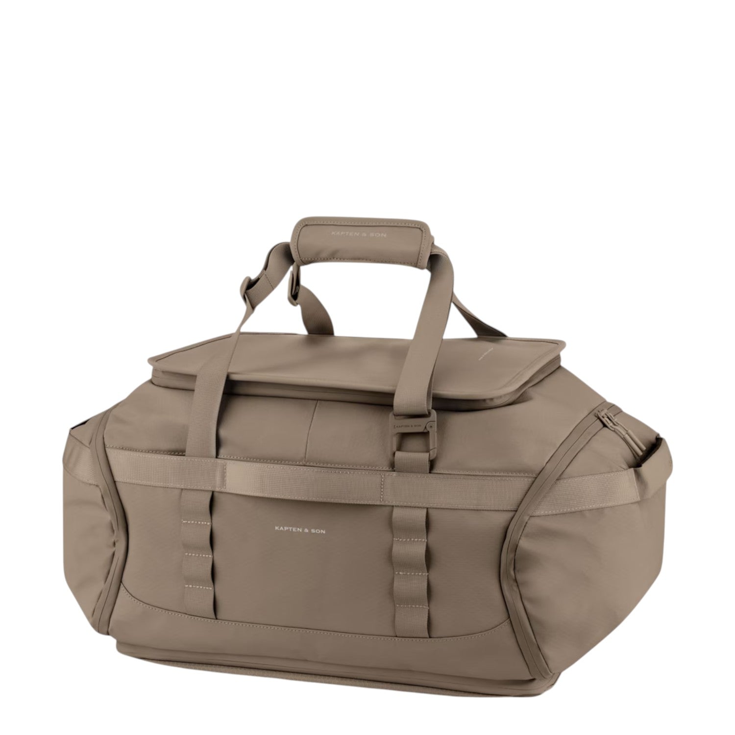 Lieblingstasche Lisbon Duffle Backpack M in taupe, featuring durable fabric, top carry handles, and a spacious design.