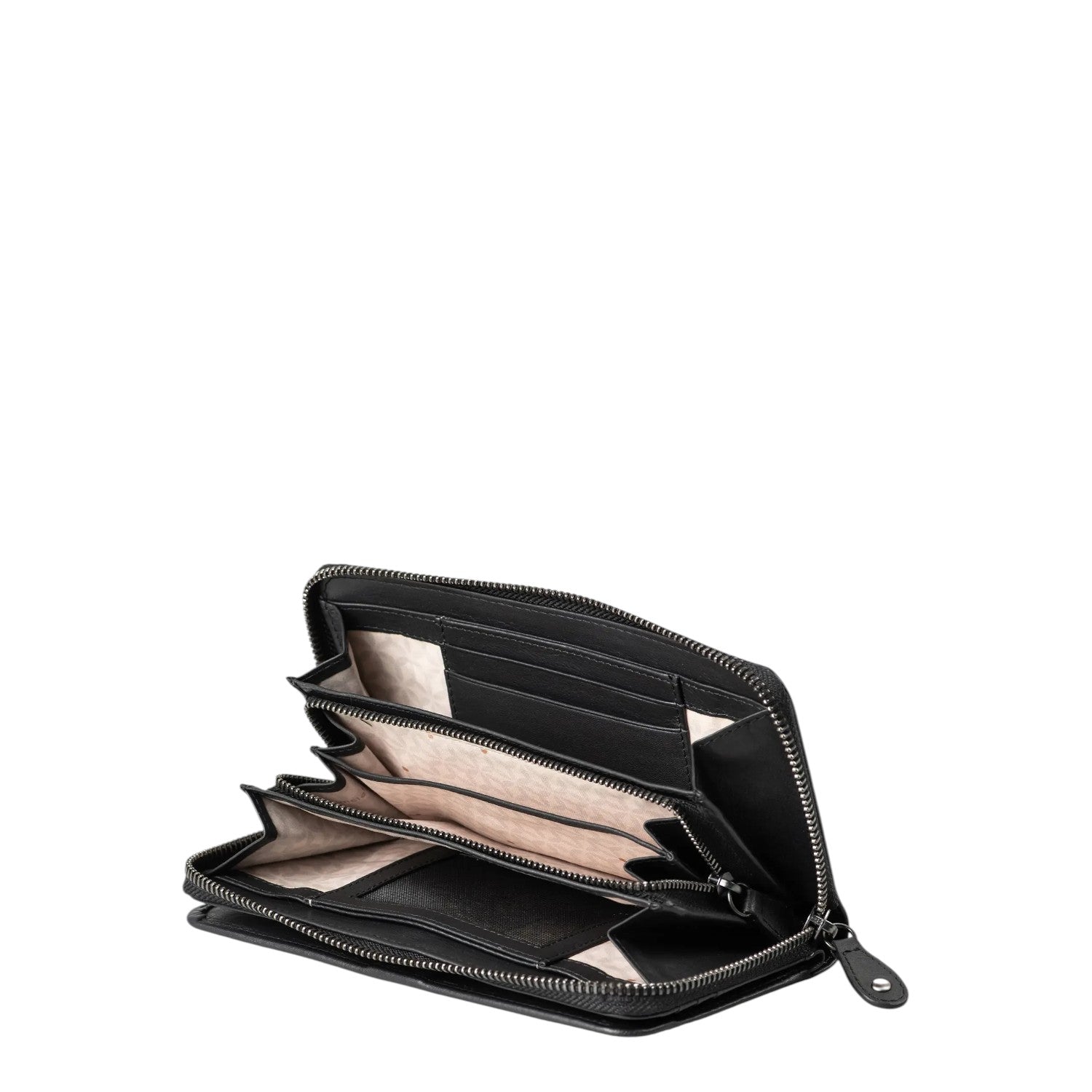 Lieblingstasche Maple black leather zip-around wallet with multiple interior card slots and compartments