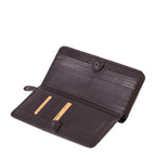 Lieblingstasche Maple dark brown leather wallet with card slots and snap button closure