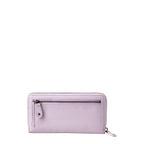 Lieblingstasche Maple lavender leather wallet with a back zipper pocket and dark metal hardware