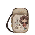 Lieblingstasche mini cross-body bag in beige with Anekke Time to Bloom illustration and gold-tone hardware