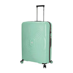 Lieblingstasche Mogens 4W Trolley L, large champagne suitcase with concentric circle pattern, TSA lock, and four spinner wheels.