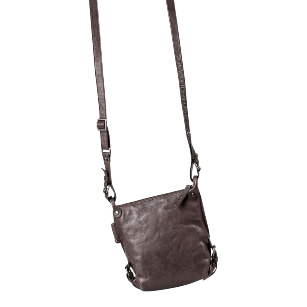Lieblingstasche Mrs. Chocolate Cookie dark brown leather crossbody bag with adjustable strap