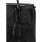 Lieblingstasche Mrs. Florentine black leather handbag detail with branded leather tag