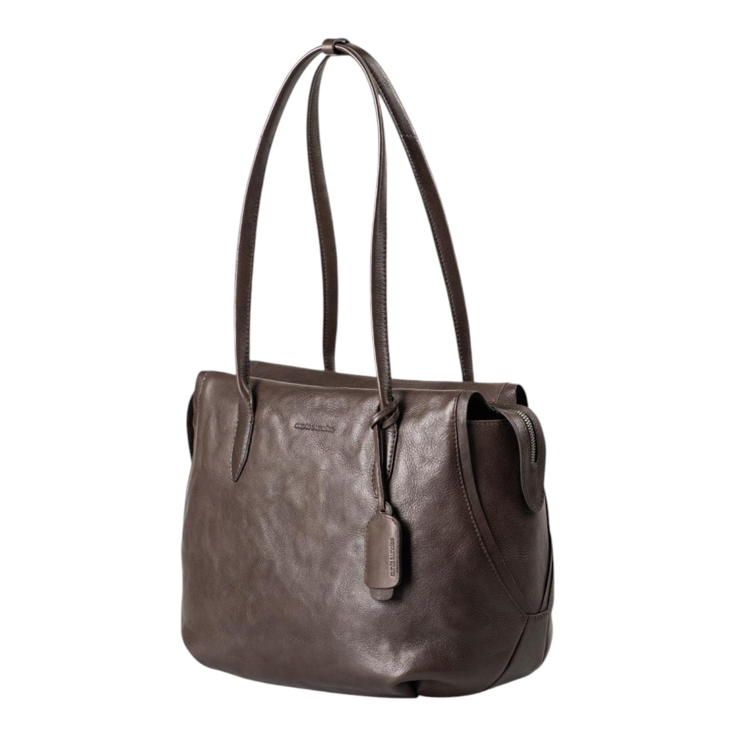 Lieblingstasche Mrs. Florentine dark brown leather shoulder bag with long handles and a minimalist design