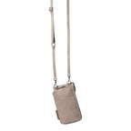 Lieblingstasche Mrs. Lemon Twist taupe leather crossbody phone bag with adjustable strap and zip closure