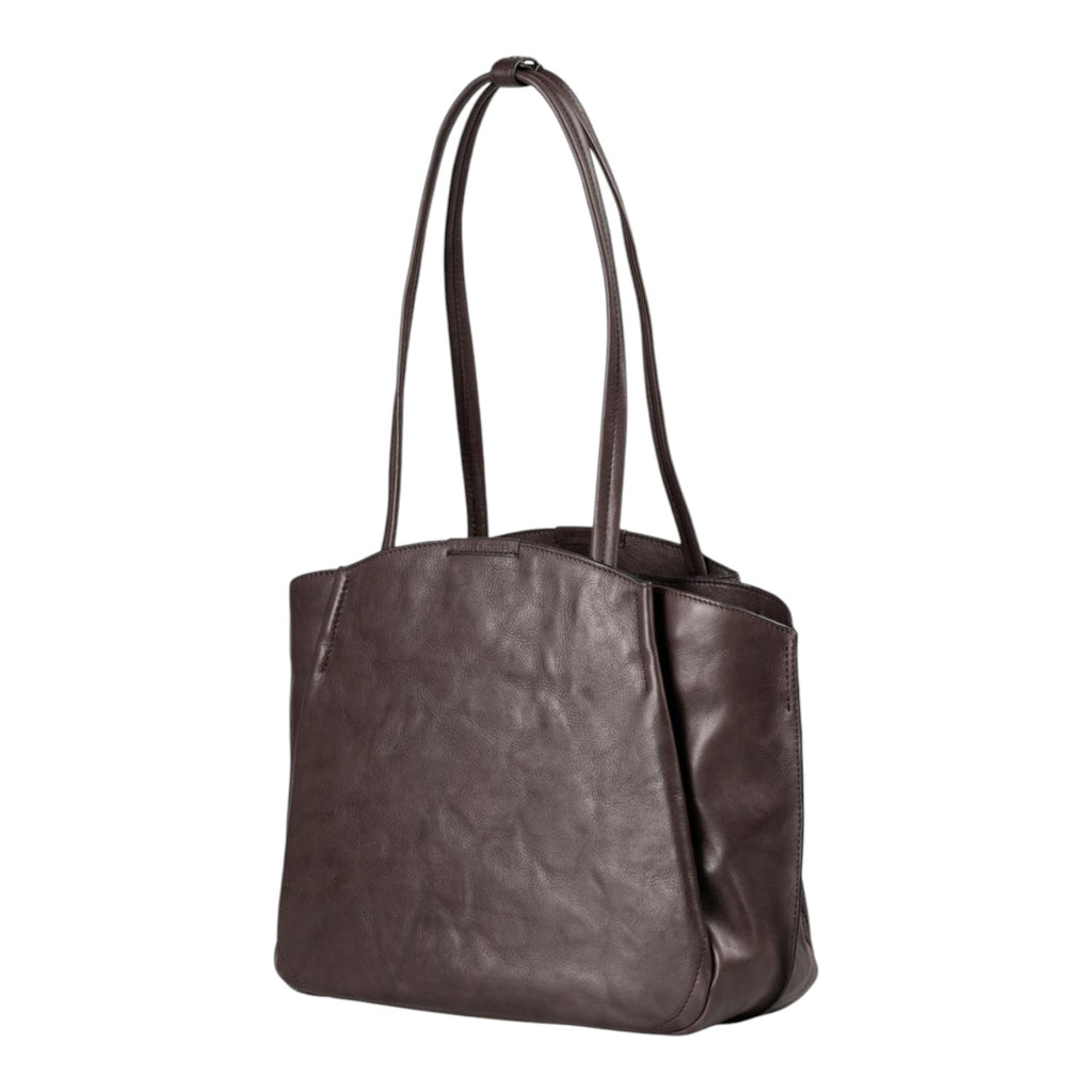 Lieblingstasche Mrs. Pavlova dark brown leather shoulder bag with a structured silhouette and long carry handles