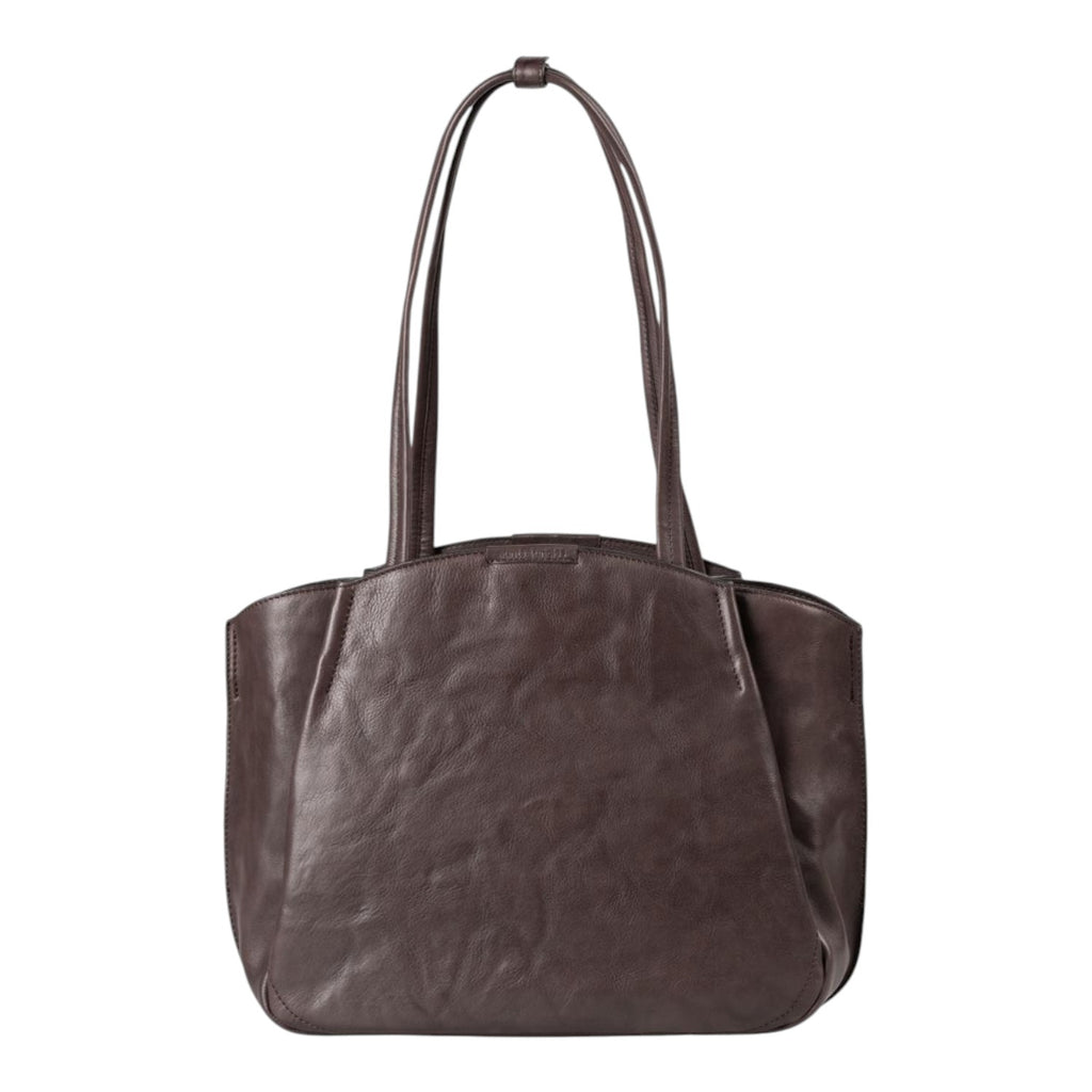 Lieblingstasche Mrs. Pavlova dark brown leather shoulder bag with a structured silhouette and long carry handles