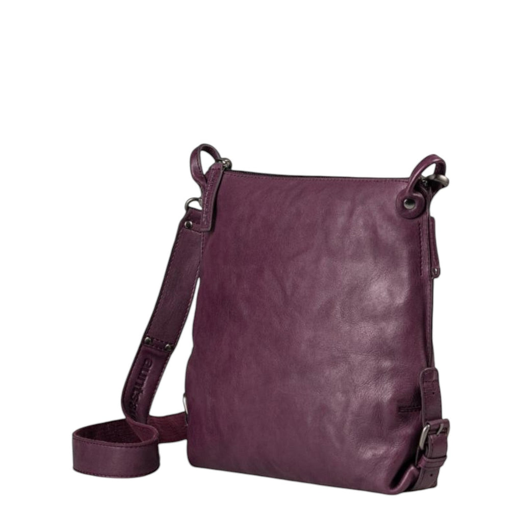 Lieblingstasche Mrs. Raisin Cookie purple leather crossbody bag with adjustable shoulder strap