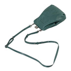 Lieblingstasche Mrs. Sugar Pop dark green leather crossbody bag with a vintage-style metal clasp closure