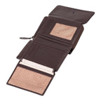 Lieblingstasche Myrtle dark brown leather wallet with multiple card slots, ID window, and zipper compartment