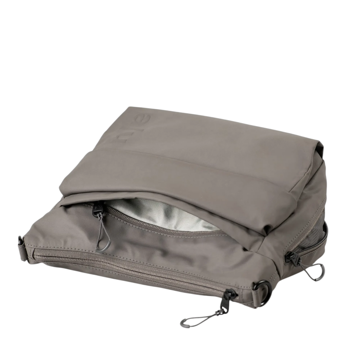 Lieblingstasche Nanuki RE lite grey crossbody bag with zippered front pocket and minimalist design