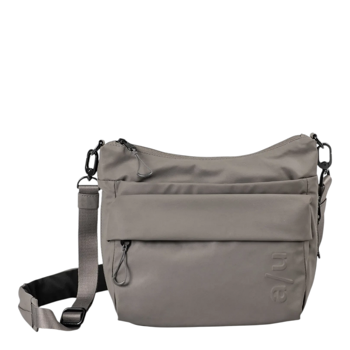 Lieblingstasche Nanuki RE lite grey crossbody bag with adjustable strap and front zipper pockets