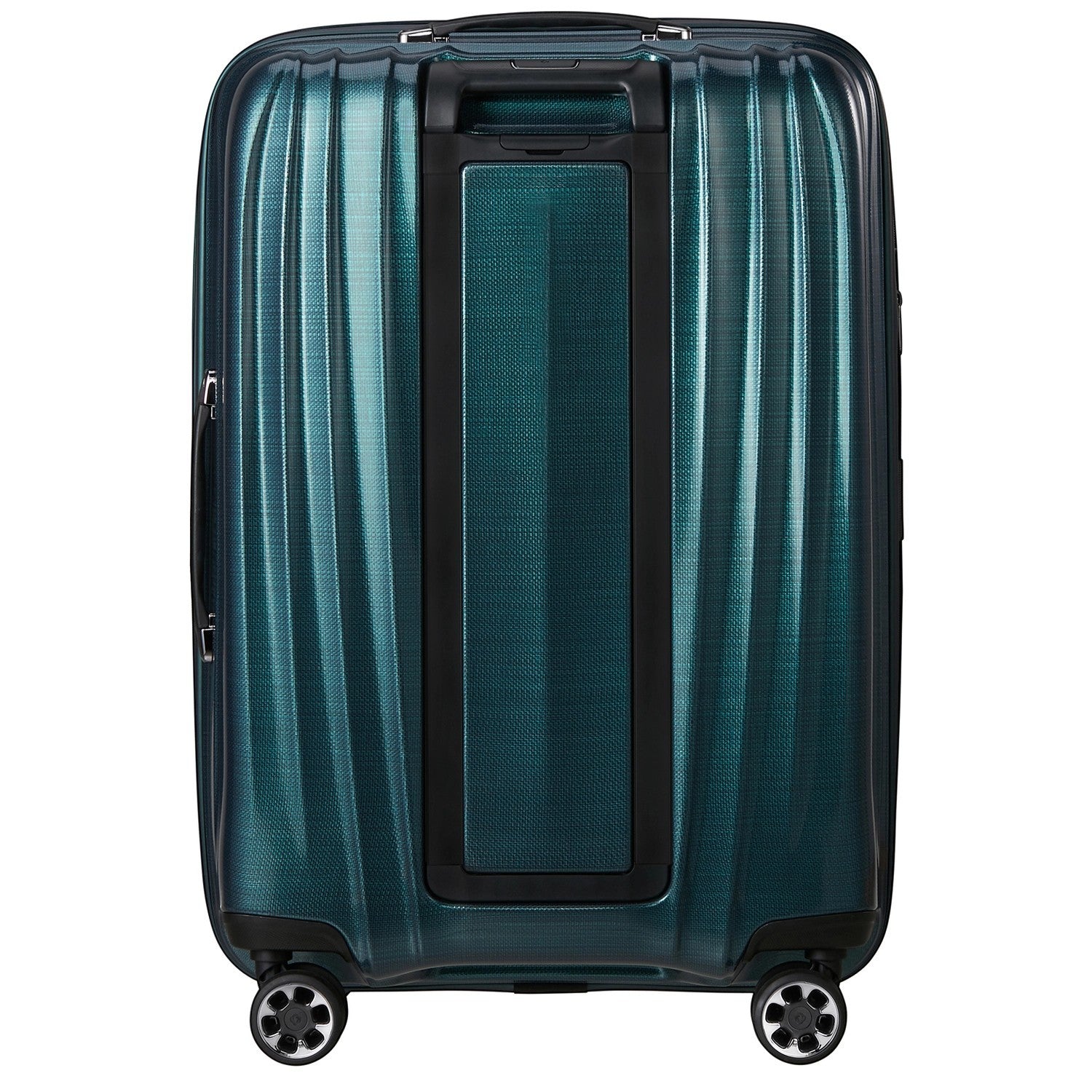 Lieblingstasche NEXIS Spinner 70/26 Exp suitcase in metallic teal with a durable hardshell and four spinner wheels.