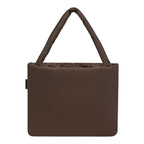 Lieblingstasche Norva 2in1 shopper bag in dark brown with a padded design and leopard print interior lining
