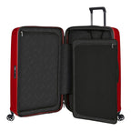 Lieblingstasche NUON Spinner 69/25 red hard shell suitcase with open interior featuring zippered dividers