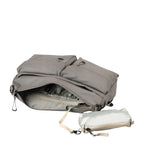 Lieblingstasche Omono RE lite grey crossbody bag with multiple front pockets and a detachable matching pouch