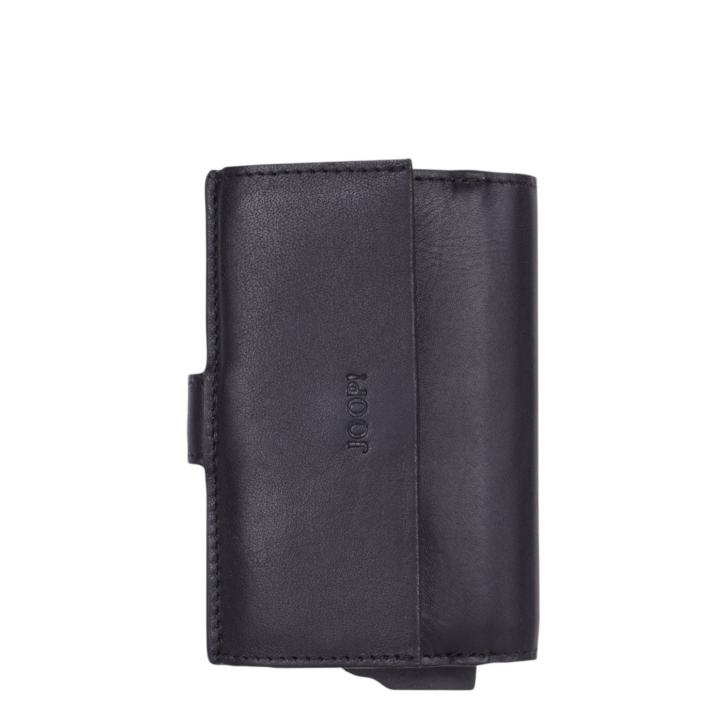 Lieblingstasche Pero C-Three E-Cage SV8 black leather cardholder with snap closure and embossed logo.